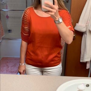 Orange dress top, small, like new, worn once